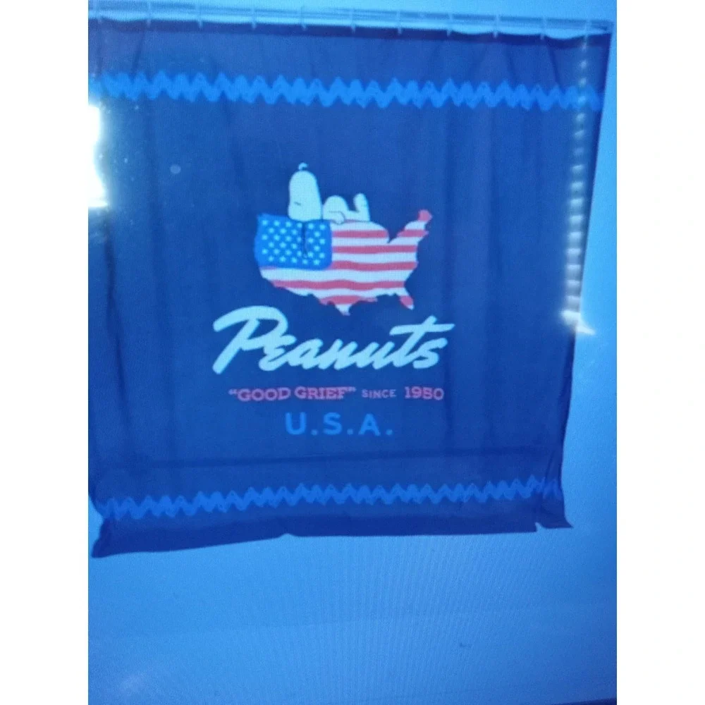 Peanuts Snoopy Patriotic Shower Fabric‎ Curtain  70in x72in 75 Years